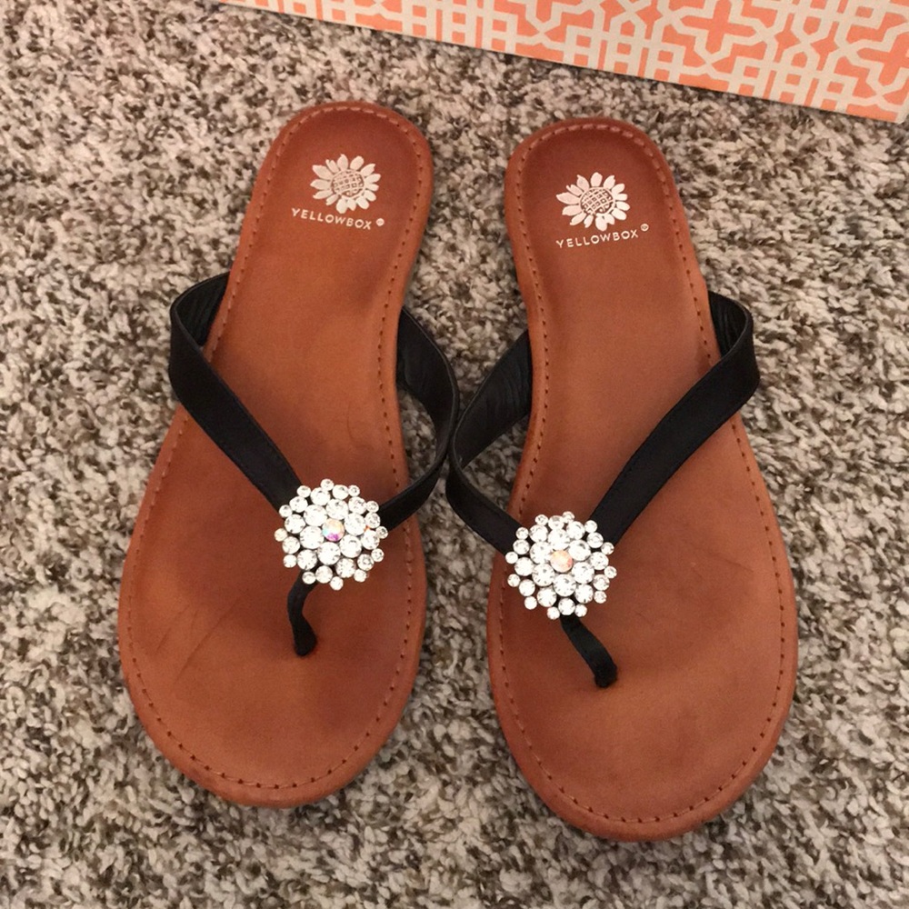 Yellowbox yellow box Sandals flip flops sparkle
